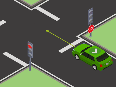 A flashing amber light can replace the green light.