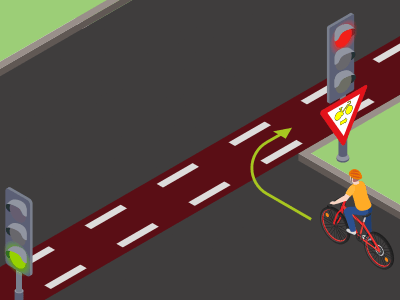 Cyclists and speed pedelecs may, in some cases, go through a red light.