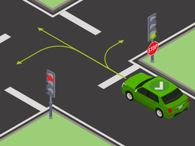A green traffic light.