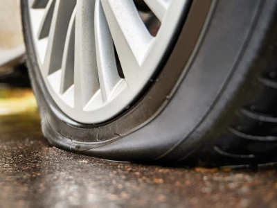 Tyre pressure that is too low.