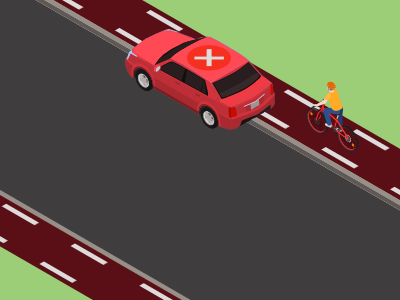 Vous ne pouvez ni vous arrêter ni stationner sur la piste cyclable.