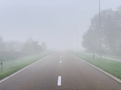 Le brouillard réduit la visibilité.
