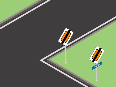 Fin d’une route prioritaire.