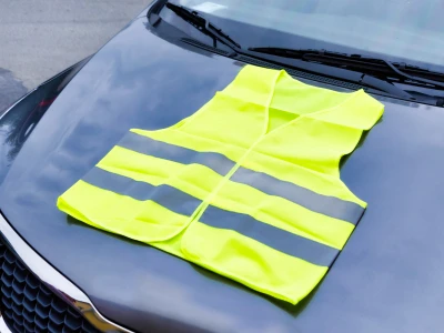 Un gilet fluorescent que vous portez pour être bien visible.
