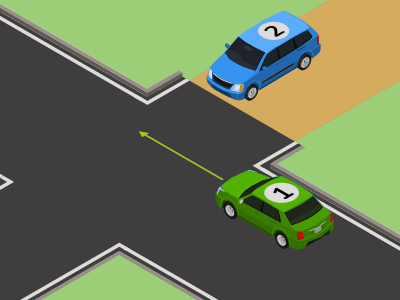 La priorité de droite ne s’applique pas à un chemin de terre ou à un sentier.