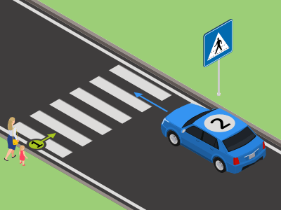 Vous devez céder le passage aux piétons qui utilisent ou veulent utiliser un passage pour piétons.