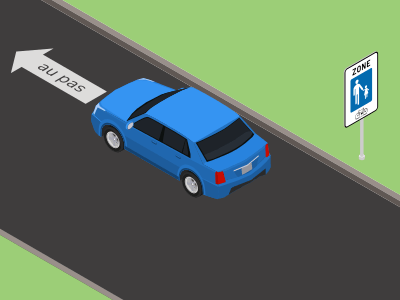 La vitesse maximale autorisée dans une zone piétonne est l’allure du pas.