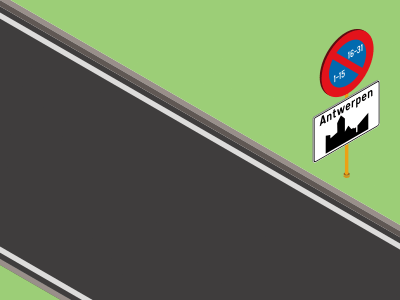Halfmaandelijks parkeren in gans de bebouwde kom.