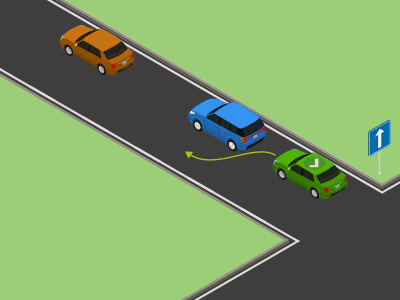 Je moet niet onmiddellijk naar rechts op rijbanen met éénrichtingsverkeer.