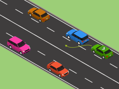 Je moet niet onmiddellijk naar rechts op rijbanen met tweerichtingsverkeer, met vier of meer rijstroken.