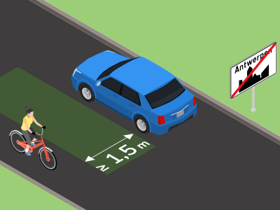 De zijdelingse afstand ten opzichte van voetgangers en (brom)fietsers buiten de bebouwde kom.