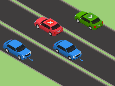 Je mag niet op de middelste rijbaan van een openbare weg met drie rijbanen parkeren.