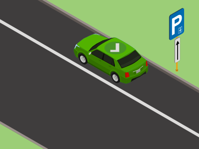 Parkeren is vanaf hier enkel toegelaten met het gebruik van de parkeerschijf.