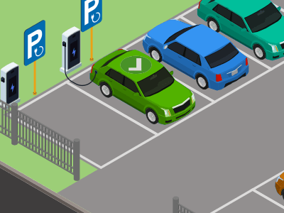 Een voorbehouden parkeerplaats voor het opladen van je auto.